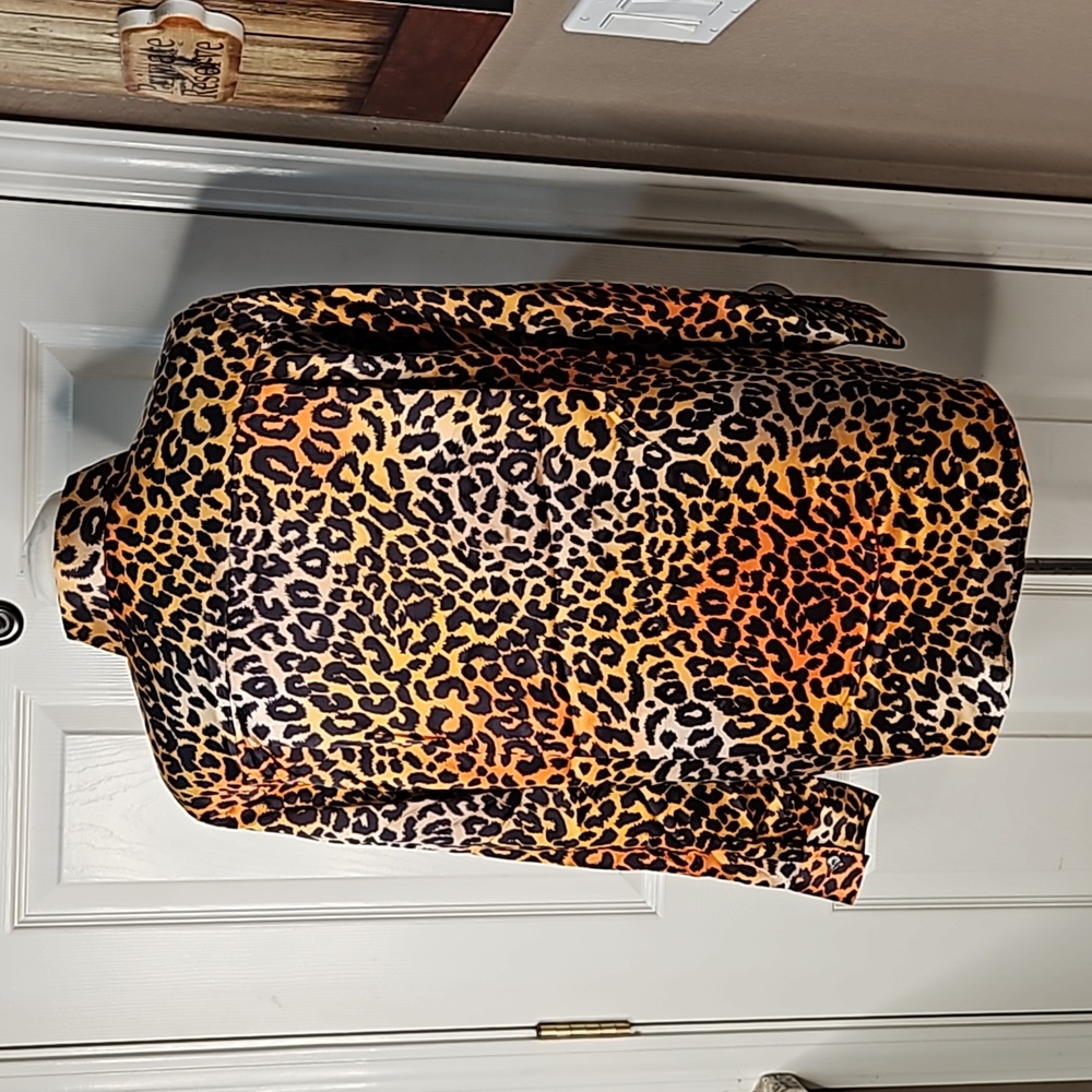 Vintage silk Mondi long sleeve cheetah print blouse top - Picture 8 of 8